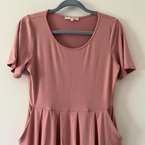 Andrée by UNIT Blush Pink Fit & Flare Dress Size Medium - Picture 2 of 7